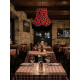 Black Poppy Scalloped Fabric Lampshades