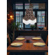 Black and Silver Floral Scalloped Fabric Lampshades