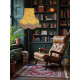 Ochre Butterfly Floral Gold Fabric Scalloped Bottom Lampshade
