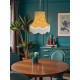 Ochre Butterfly Floral Fabric Scalloped Bottom Lampshade