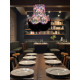 Vibrant Black Floral Fabric Lampshade