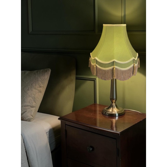 Olive Green and Gold Double Fabric Lampshades