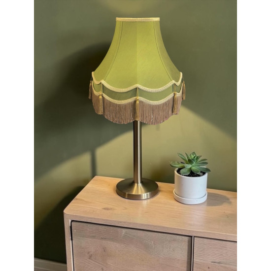 Olive Green and Gold Double Fabric Lampshades