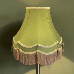 Olive Green and Gold Double Fabric Lampshades