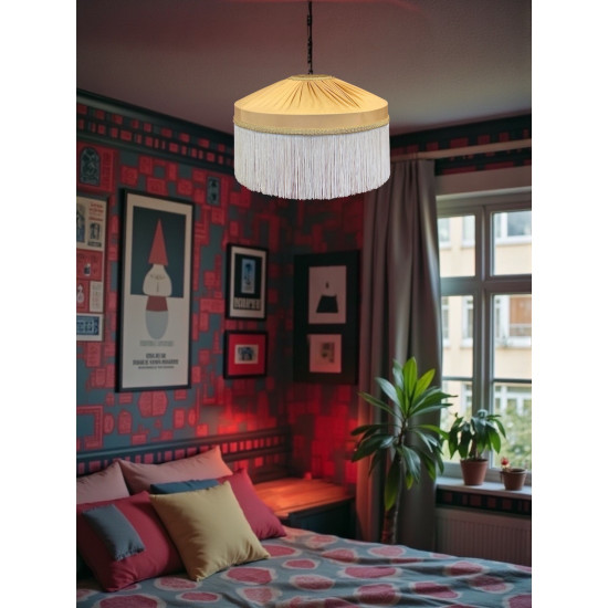 Corn Gold and Cream Gathered Tiffany Lampshade