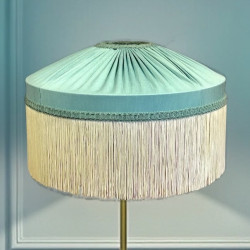 Duck Egg and Cream Gathered Tiffany Lampshade