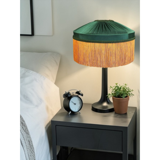 Dark Green and Gold Gathered Tiffany Lampshades