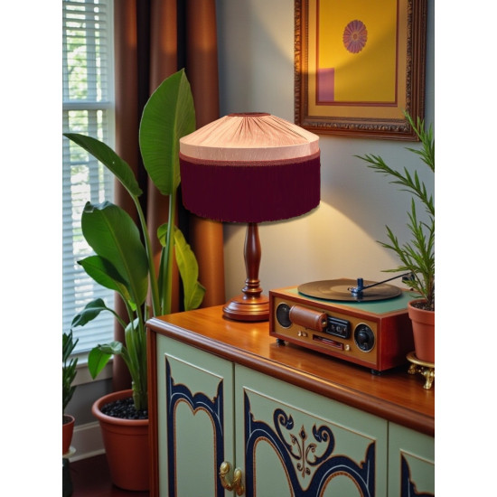 Pink and Wine Gathered Tiffany Lampshade