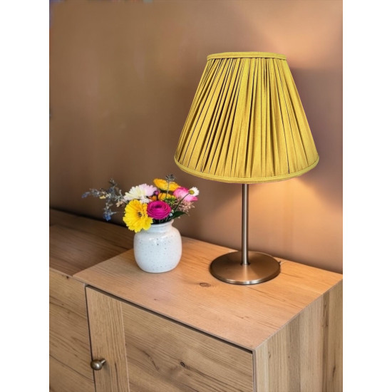 Antique Gold Gathered Fabric Tapered Empire Lampshade