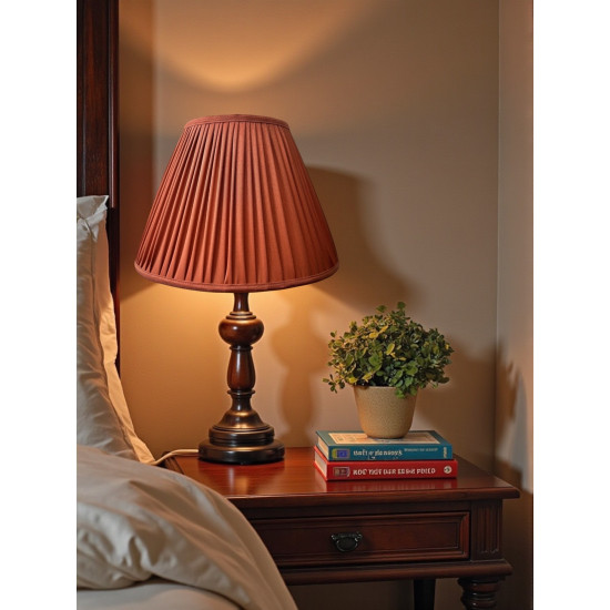 Burnt Orange Gathered Fabric Tapered Empire Lampshade