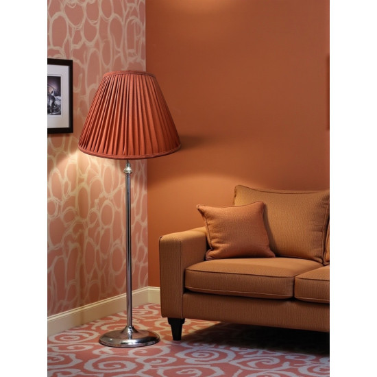 Burnt Orange Gathered Fabric Tapered Empire Lampshade