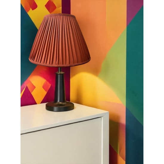 Burnt Orange Gathered Fabric Tapered Empire Lampshade