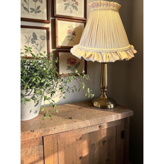Light Gold Ruffled Fabric Lampshade