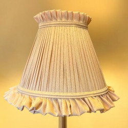 Light Gold Ruffled Fabric Lampshade