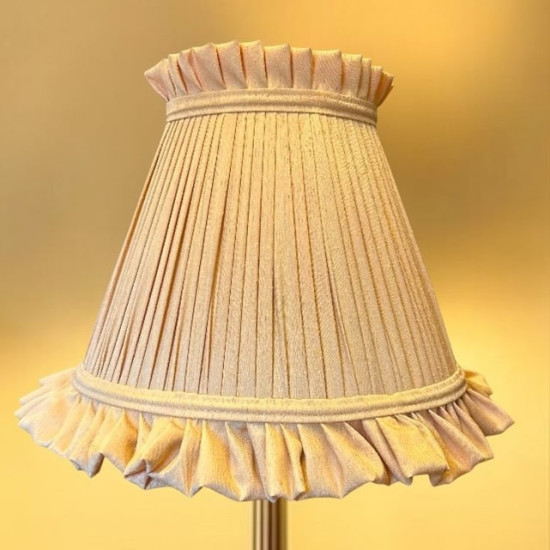 Light Gold Ruffled Fabric Lampshade