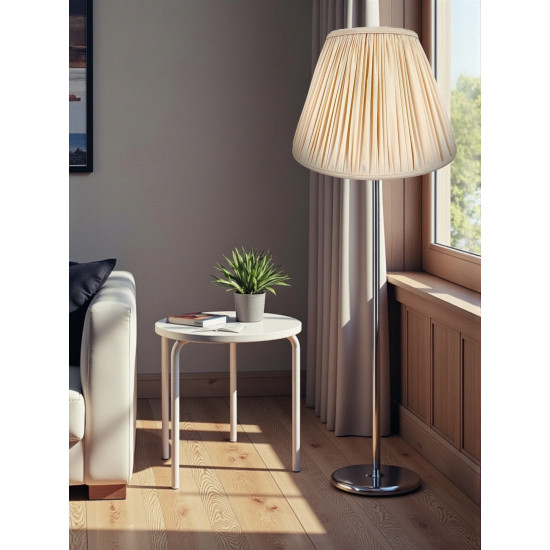 Cream Gathered Fabric Tapered Empire Lampshade