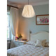 Cream Gathered Fabric Tapered Empire Lampshade