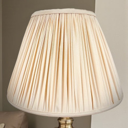 Cream Gathered Fabric Tapered Empire Lampshade