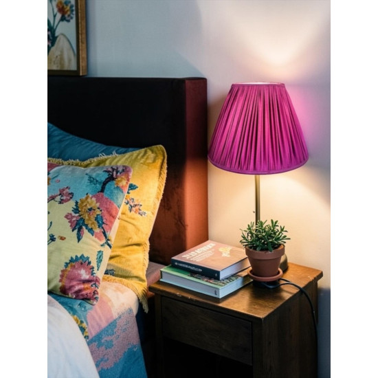 Fuchsia Pink Gathered Fabric Lampshade