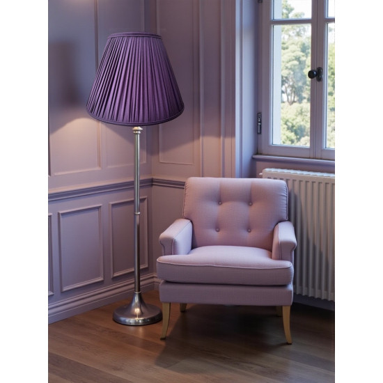 Grape Purple Gathered Fabric Lampshade
