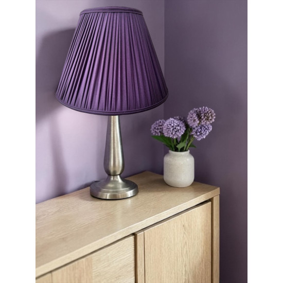 Grape Purple Gathered Fabric Lampshade