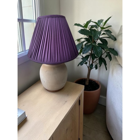 Grape Purple Gathered Fabric Lampshade