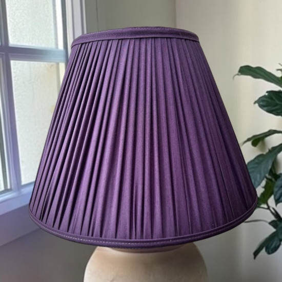 Grape Purple Gathered Fabric Lampshade