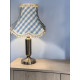 Cornflower Blue Gingham Check Pom Pom Scalloped Fabric Lampshades