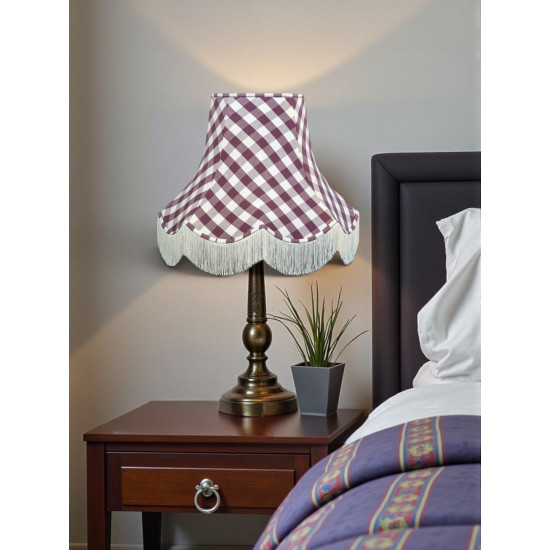 Purple Gingham Check Fabric Lampshades