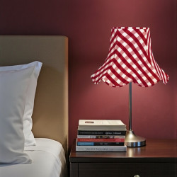 Rouge Red Gingham Check Modern Fabric Lampshades