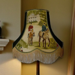 Tally Ho Hunting Scene Black Fabric Lampshades