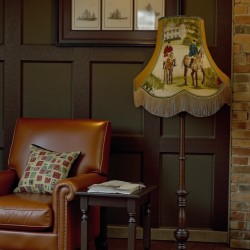 Tally Ho Hunting Scene Gold Fabric Lampshades