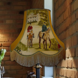 Tally Ho Hunting Scene Gold Fabric Lampshades