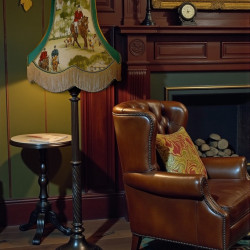 Tally Ho Hunting Scene Green Fabric Lampshades