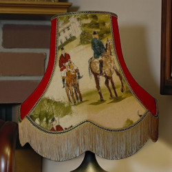 Tally Ho Hunting Scene Rosso Fabric Lampshades