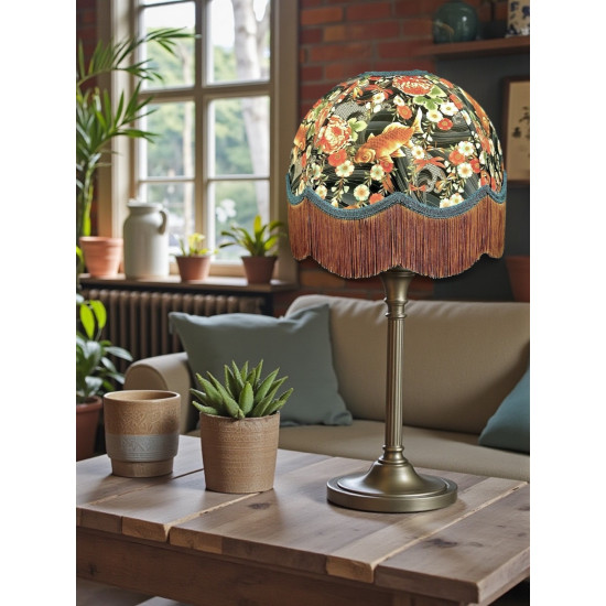 Oriental Koi Carp and Blue Dome Fabric Lampshade