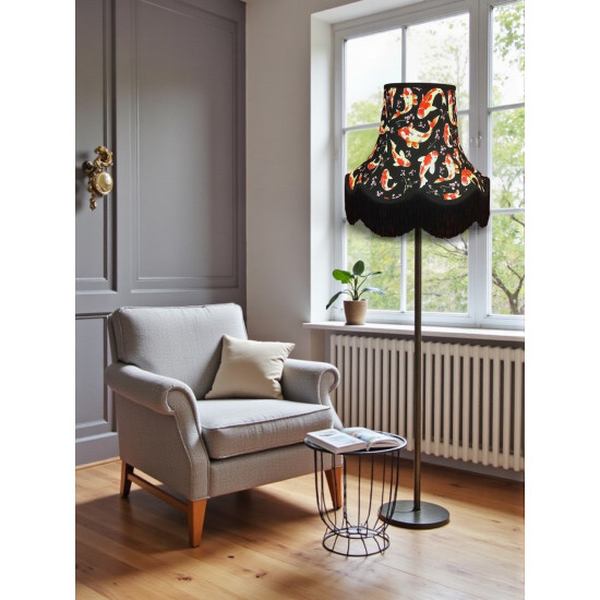 Oriental Black Koi Carp Fabric Lampshades