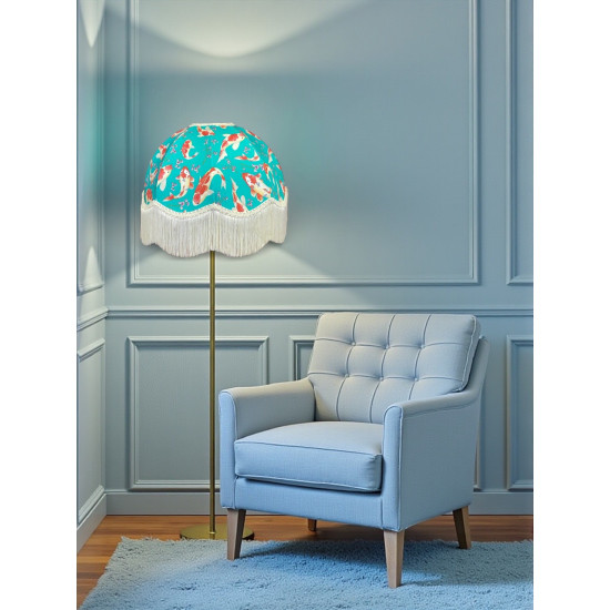 Oriental Jade Koi Carp Dome Fabric Lampshade