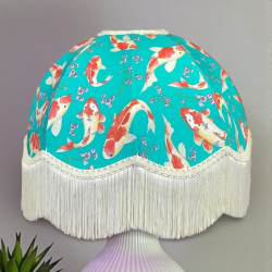 Oriental Jade Koi Carp Dome Fabric Lampshade