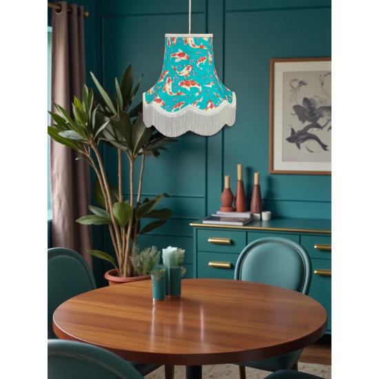 Oriental Jade Koi Carp Fabric Lampshades
