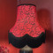Black and Red Lace Scalloped Fabric Lampshades