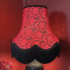 Black and Red Lace Scalloped Fabric Lampshades
