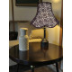 Cream and Black Lace Modern Scalloped Fabric Lampshade