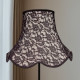 Cream and Black Lace Modern Scalloped Fabric Lampshade