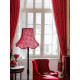 Cream and Red Lace Modern Scalloped Fabric Lampshades