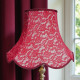 Cream and Red Lace Modern Scalloped Fabric Lampshades