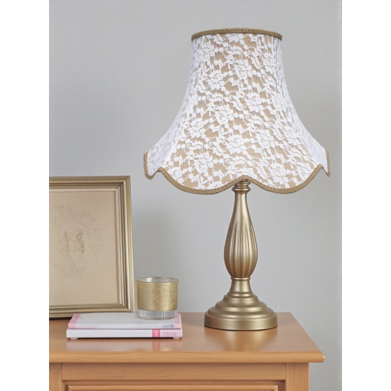 Gold and Cream Lace Modern Fabric Lampshades