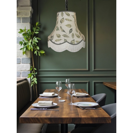 Autumn Leaf Fabric Scalloped Lampshades