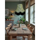 Botanical Palm Leaf Fabric Scalloped Bottom Lampshades
