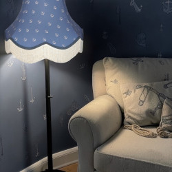 Blue Anchors Nautical Fabric Lampshade
